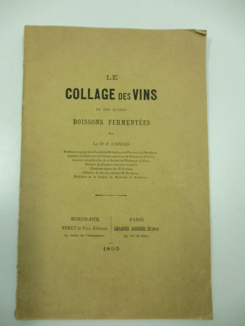 Le collage des vins  et des autres boissons fermentées